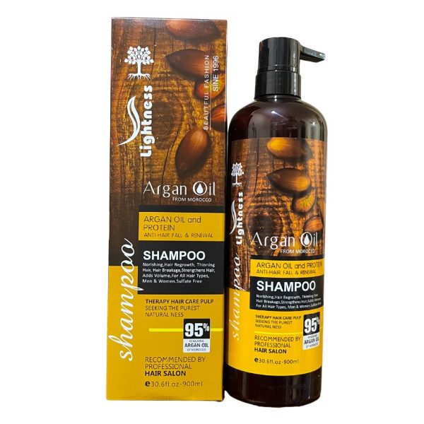 شامپو آرگان لایتنس فاقد سولفات Lightness Argan Oil Shampoo حجم 900 میلی لیتر