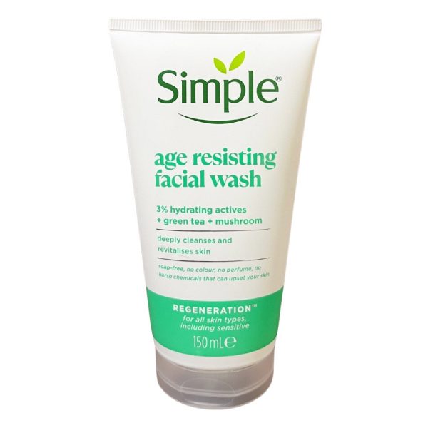 ژل شست و شوی صورت سیمپل مدل age resisting (چای سبز) حجم 150 میلی لیتر