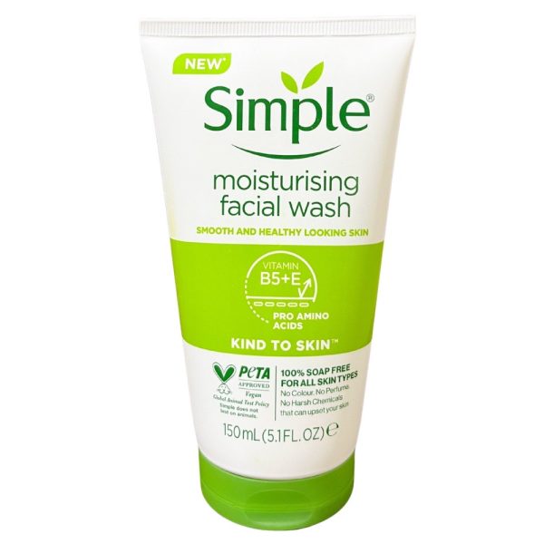 ژل شست و شوی صورت سیمپل مدل moisturising حجم 150 میلی لیتر